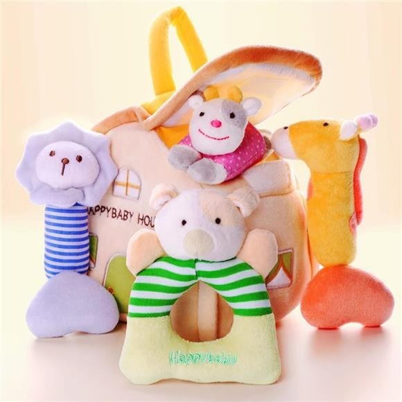 Plush Baby Rattle Toys,Newborn Girls Boys Gift Basket,Infant Farm Stuffed Animal - Picture 4 of 6